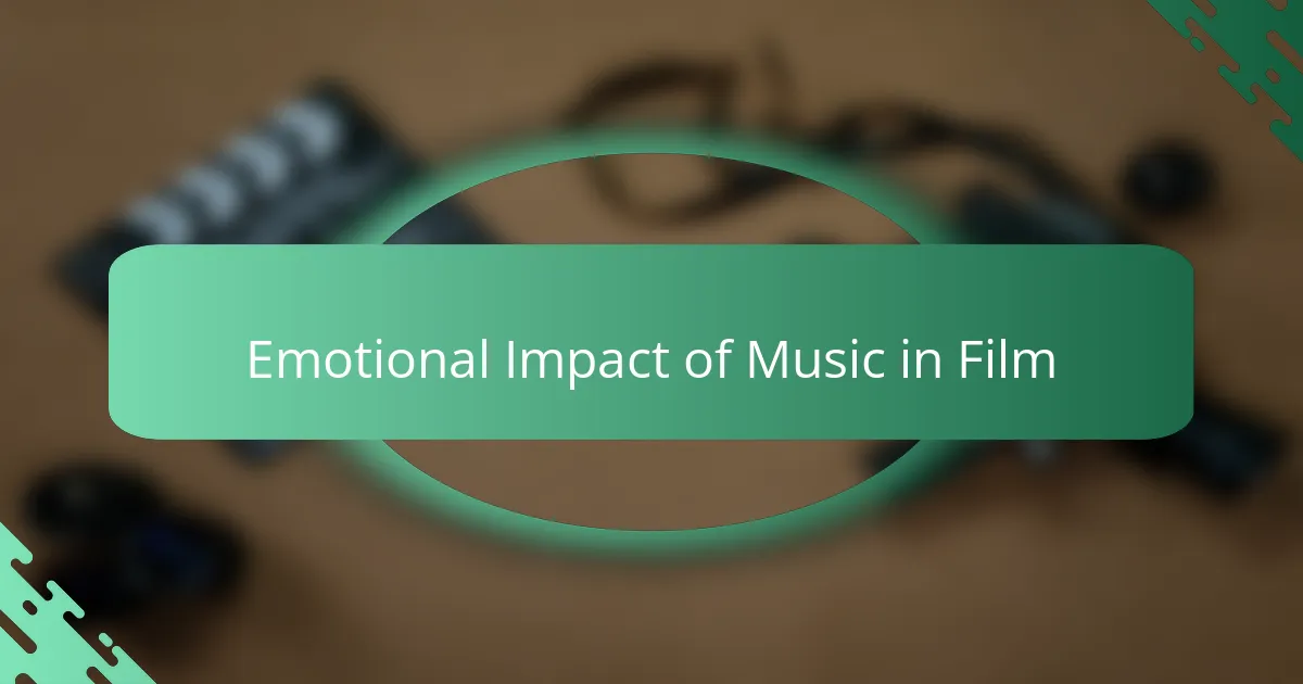Emotional Impact of Music in Film