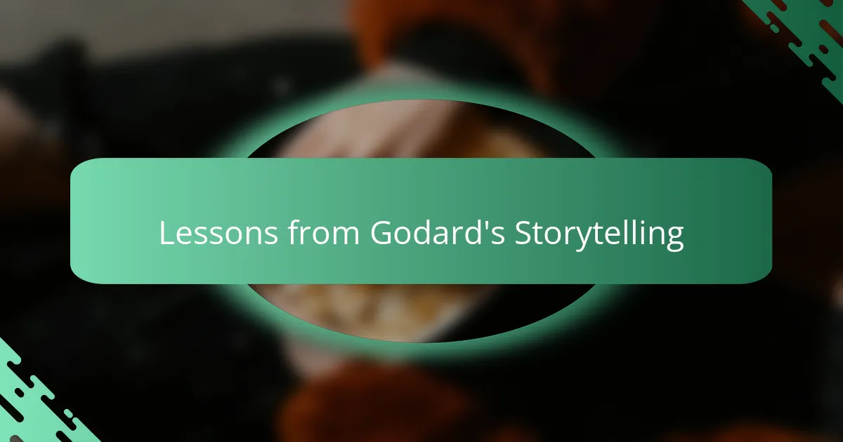 Lessons from Godard's Storytelling