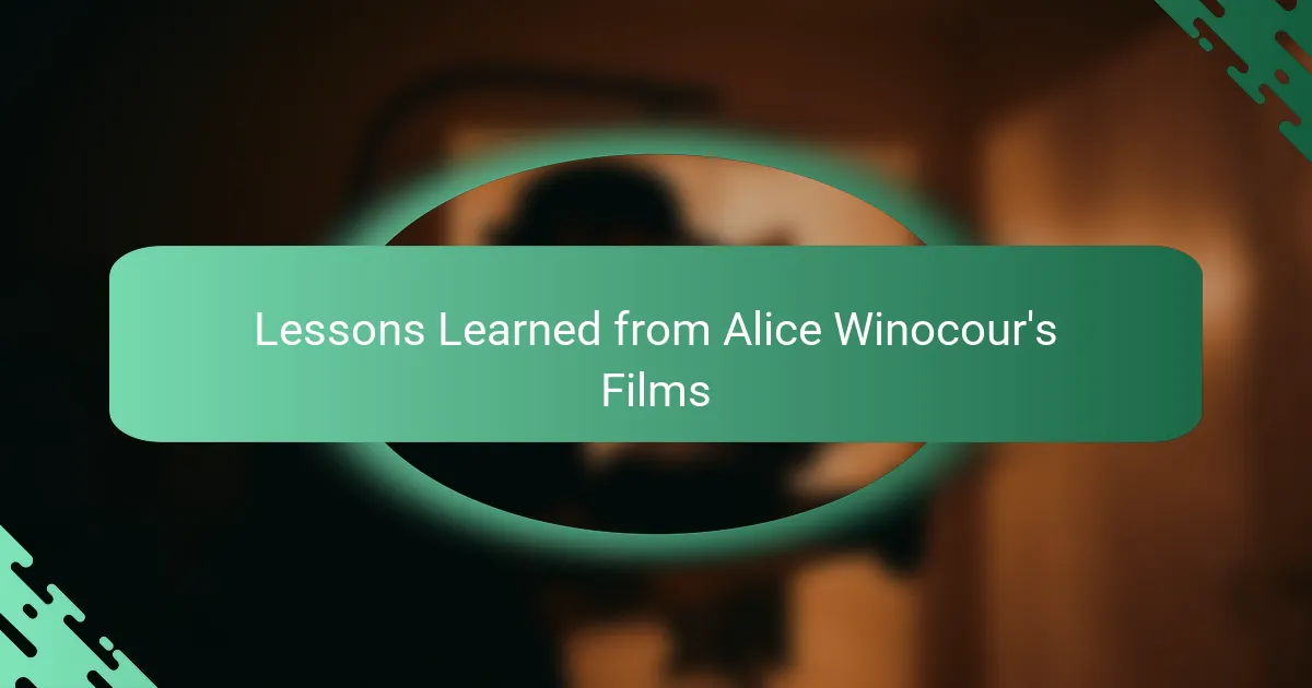 Lessons Learned from Alice Winocour's Films