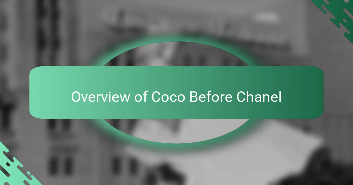 Overview of Coco Before Chanel